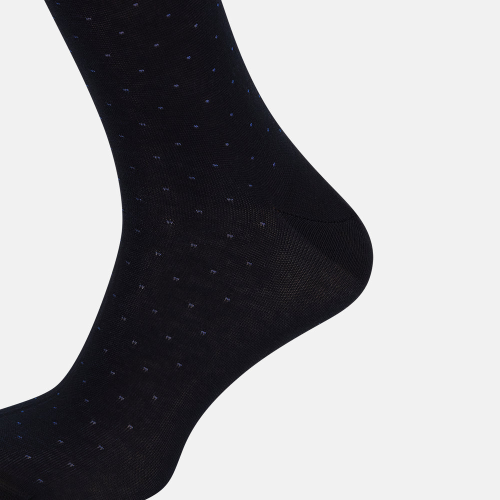 Navy/Azzurro Polka Dot Long Socks