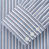 View 4 of product Blue and White Stripe Cotton Regular Fit Mayfair Shirt