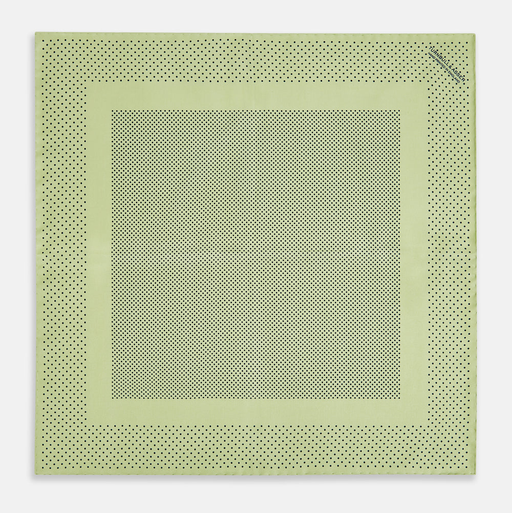 Melon Green Dot Silk Pocket Square