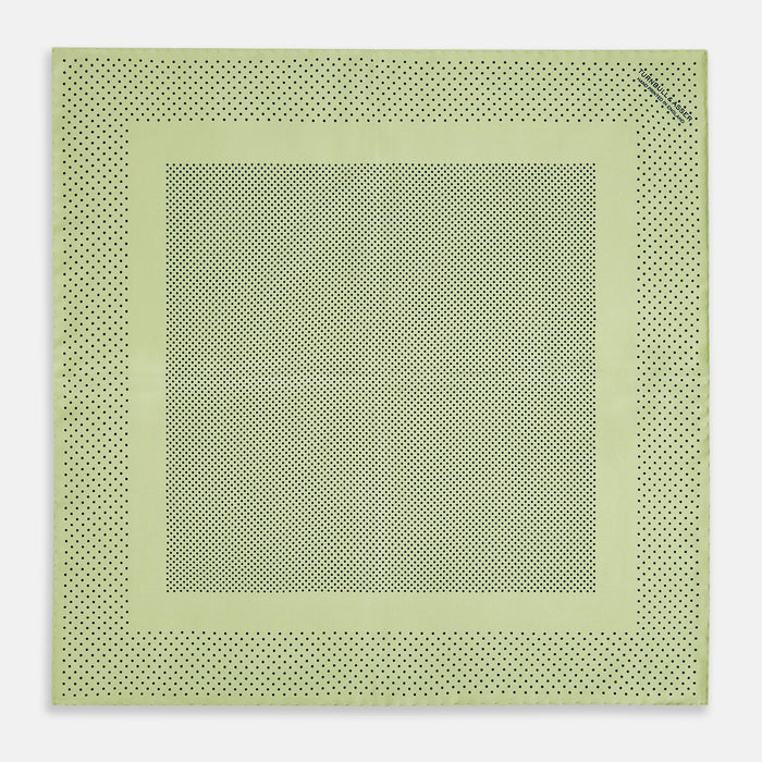 Melon Green Dot Silk Pocket Square Image 3