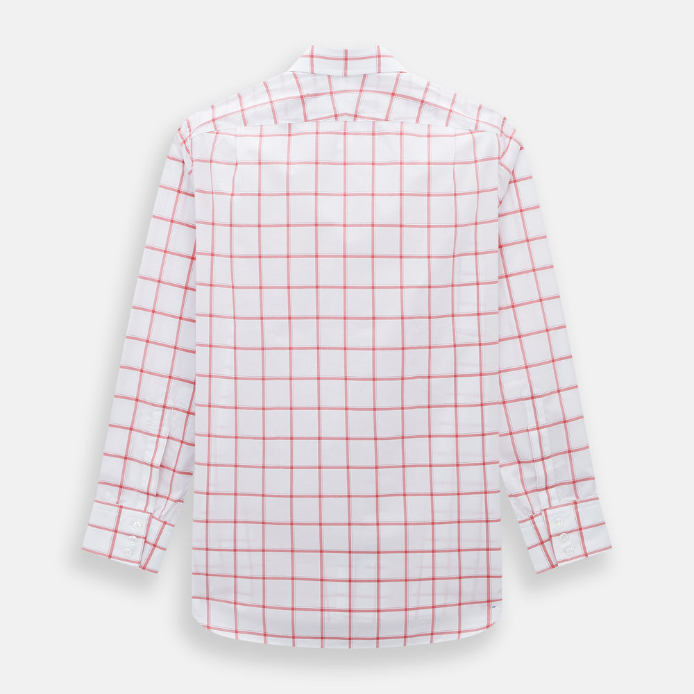Coral Grid Check Mayfair Shirt