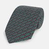 View 1 of product Forest Green and Red Weave-Patterned Printed Silk Tie