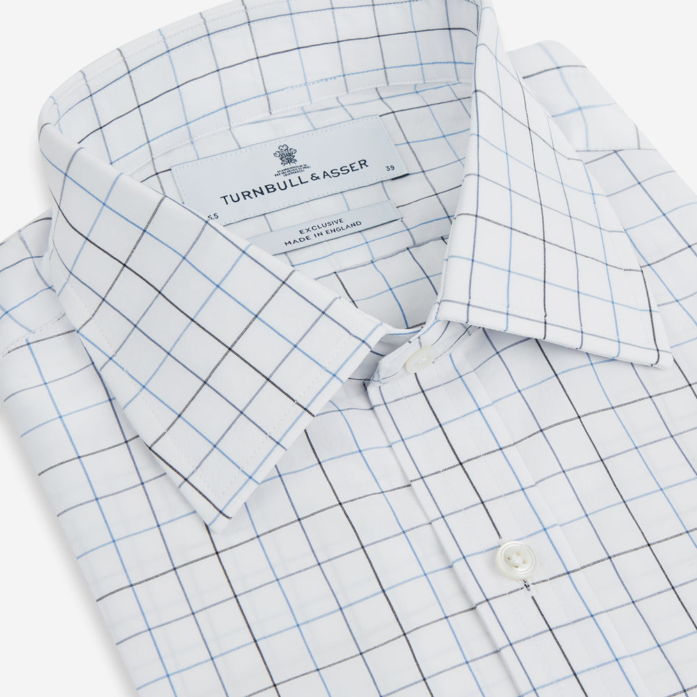 Blue Grid Check Mayfair Shirt