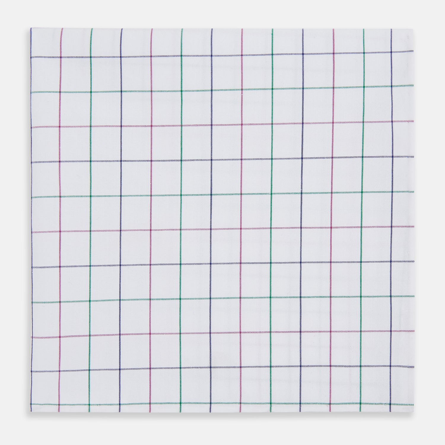 View 1 of product Hand Rolled Pink and Green Grid Check Handkerchief