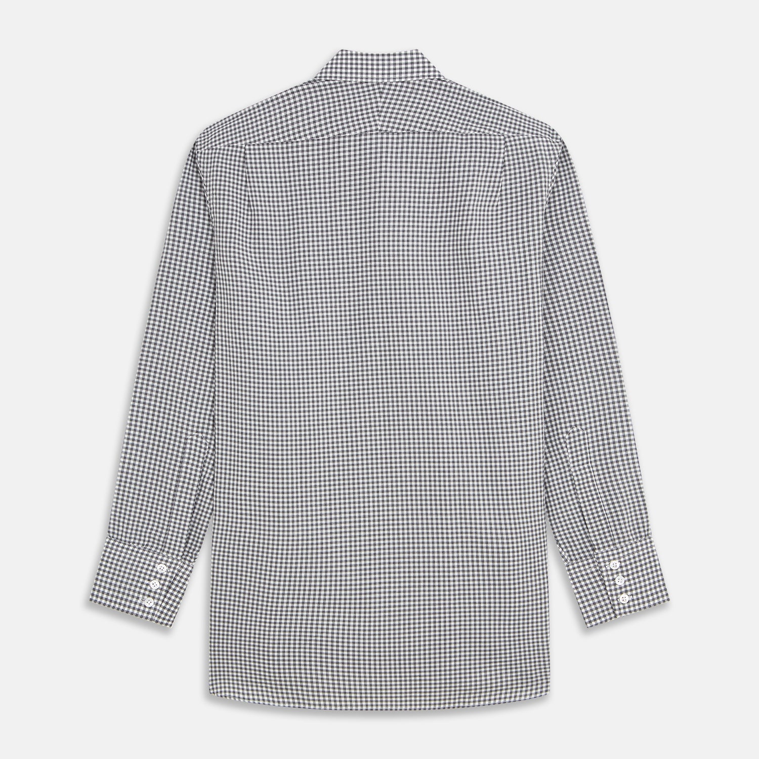 View 5 of product Grey Gingham Check Cotton Melange Regular Fit Mayfair Shirt