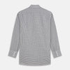 Grey Gingham Check Cotton Melange Regular Fit Mayfair Shirt