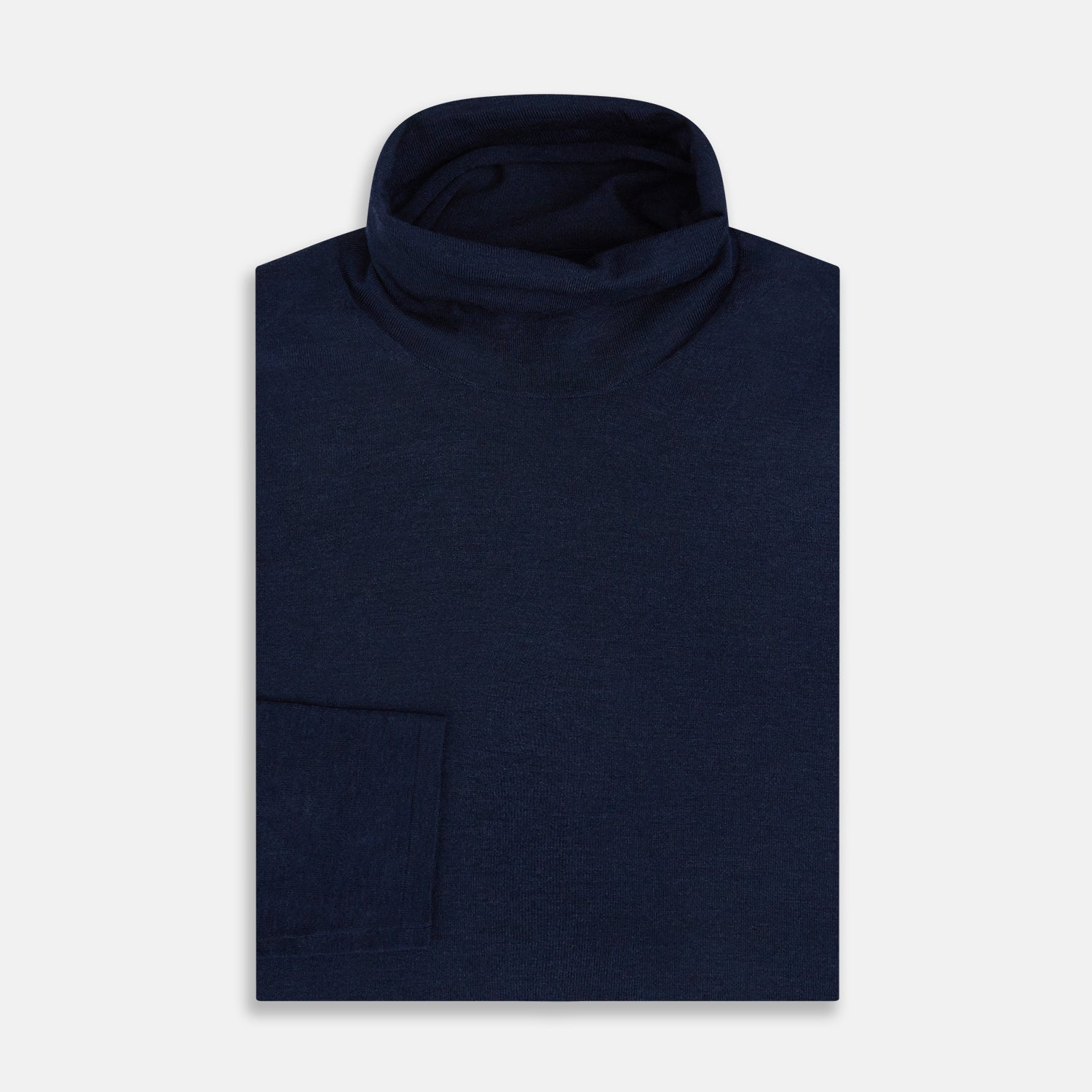 View 4 of product Navy Fine Merino High Neck Jumper