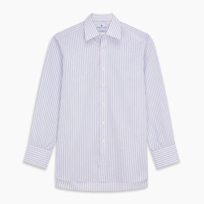 Lilac Stripe Cotton Regular Fit Mayfair Shirt Image 5