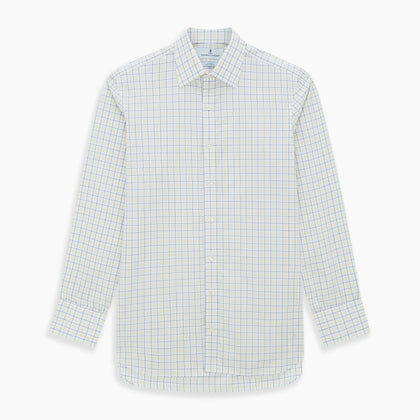 Yellow Overlay Grid Check Mayfair Shirt Image 6