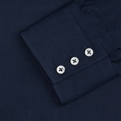 Navy Cotton Regular Fit Mayfair Shirt Image 1