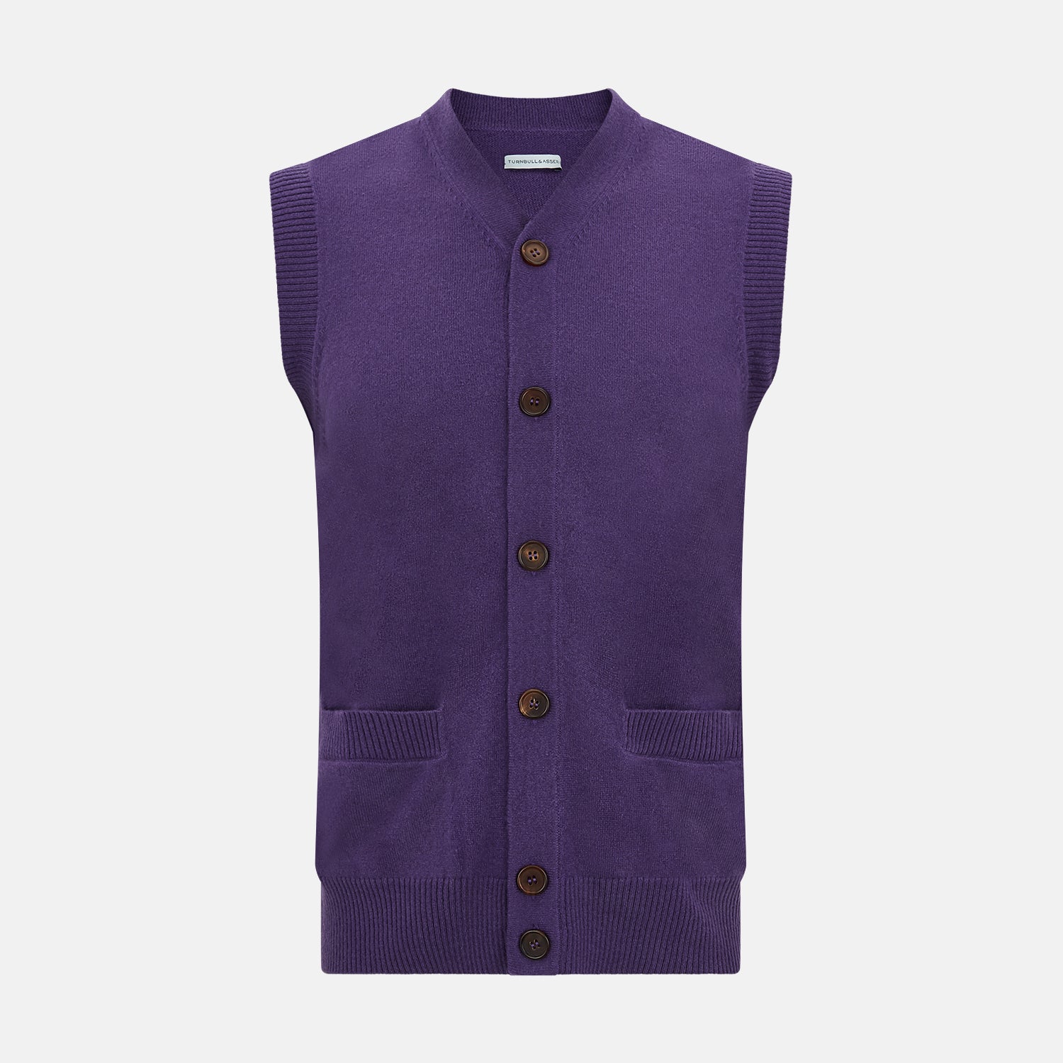 View 1 of product Purple Cashmere Sleeveless Cardigan