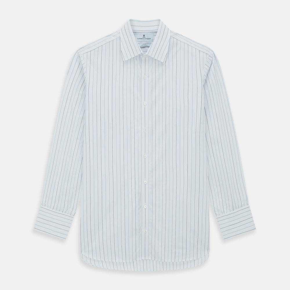 Turnbull & Asser Blue Wide Pinstripe Mayfair Shirt Turnbull & Asser Blue Wide Pinstripe Mayfair Shirt
