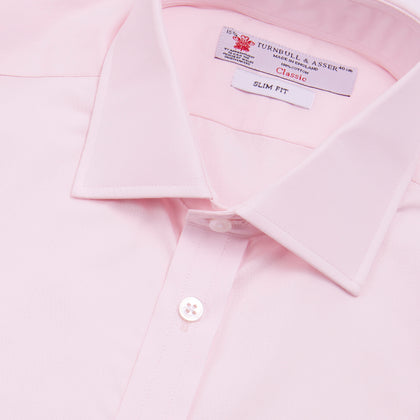 Pink Poplin Slim Fit Regent Collar Shirt Image 3