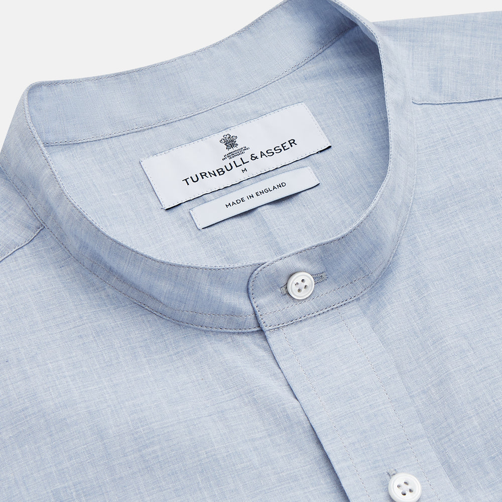 Pale Blue Linen Blend Weekend Fit Unwin Shirt