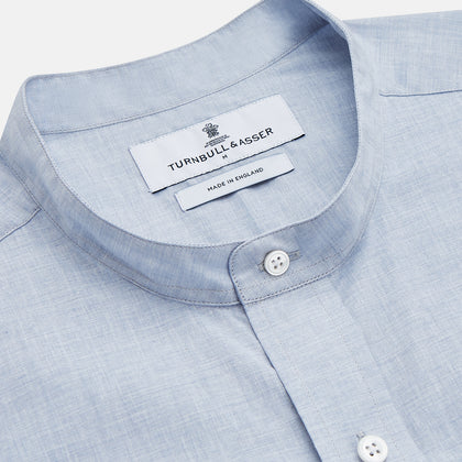 Pale Blue Linen Blend Weekend Fit Unwin Shirt Image 1