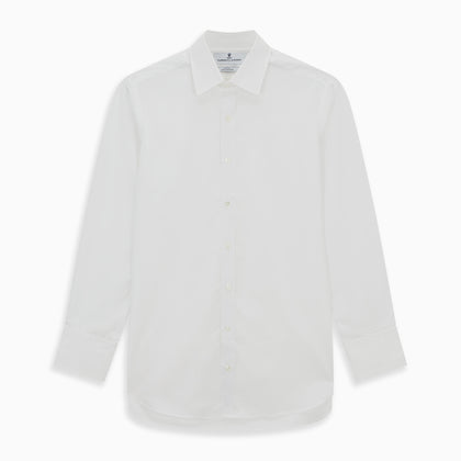 White West Indian Sea Island Cotton Shirt with T&A Collar and 3-Button Cuffs Image 5