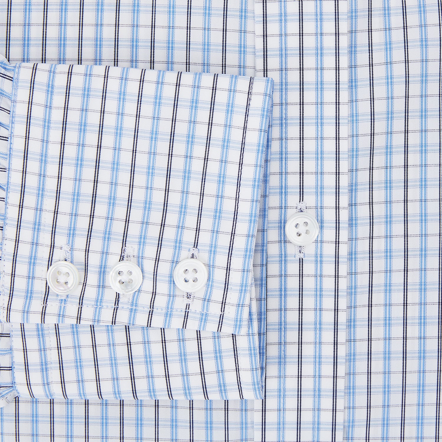 View 4 of product Navy and Blue Multi Check Mayfair Shirt