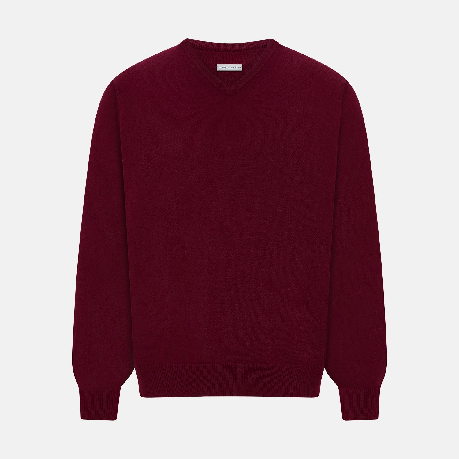 Burgundy Cashmere V-neck Jumper