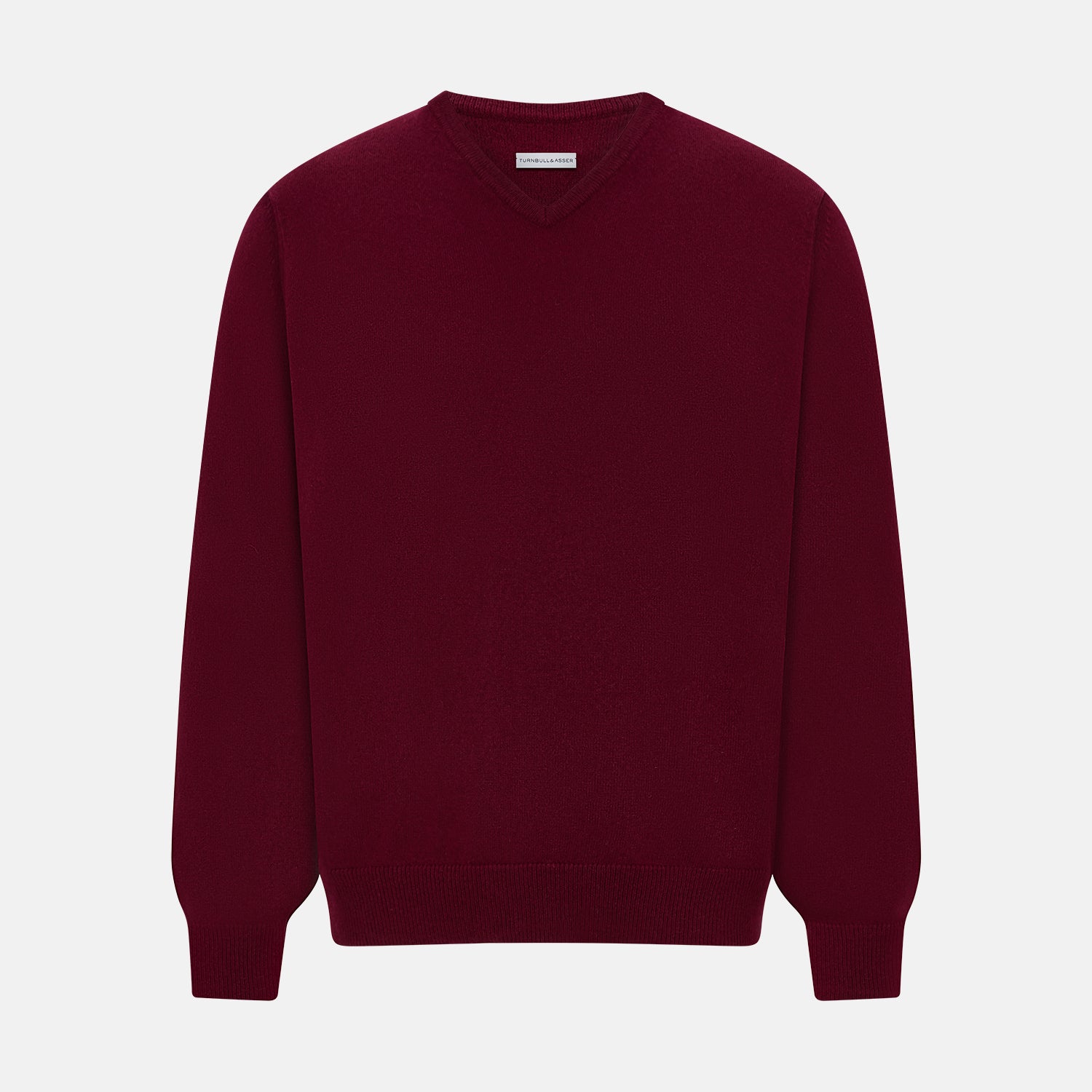 View 1 of product Burgundy Cashmere V-neck Jumper
