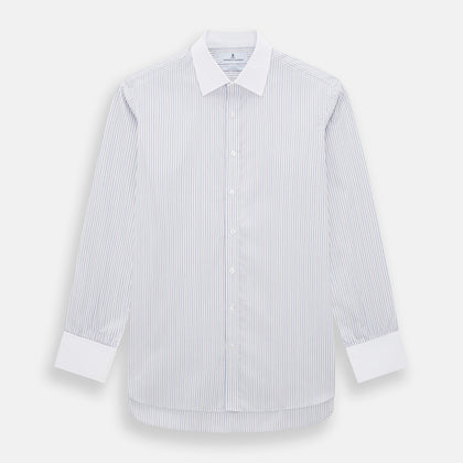 Multicoloured Music Stripe Shirt with Contrast Collar and Double Cuffs Image 6