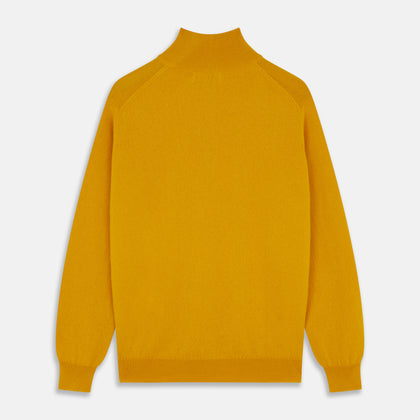Gold Lennox Cashmere Half-Zip Jumper Image 2