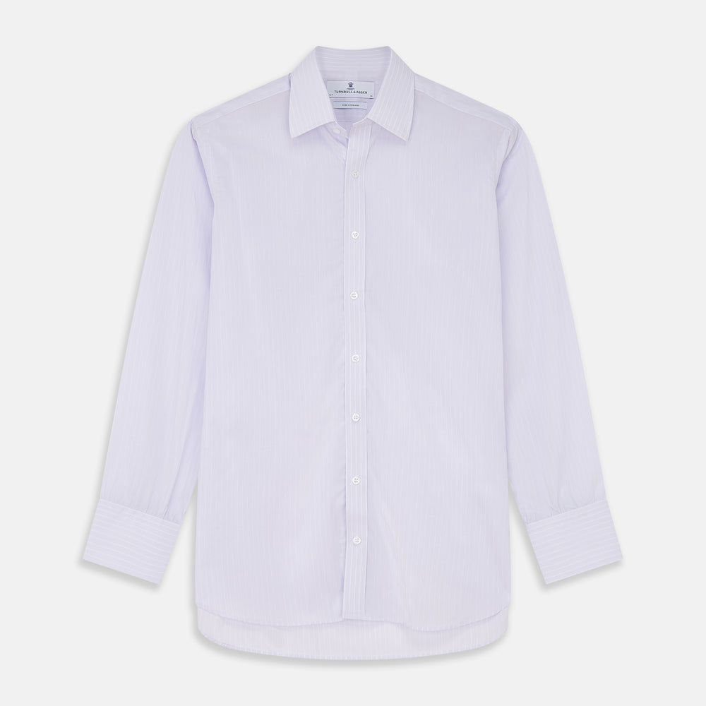 Soft Lilac Stripe Cotton Regular Fit Mayfair Shirt