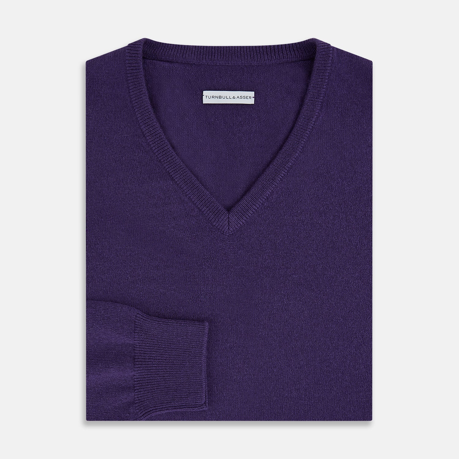 View 4 of product Purple Cashmere V-neck Jumper