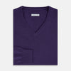 Purple Cashmere V-neck Jumper