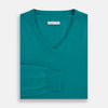 View 4 of product Turquoise Cashmere V-neck Jumper