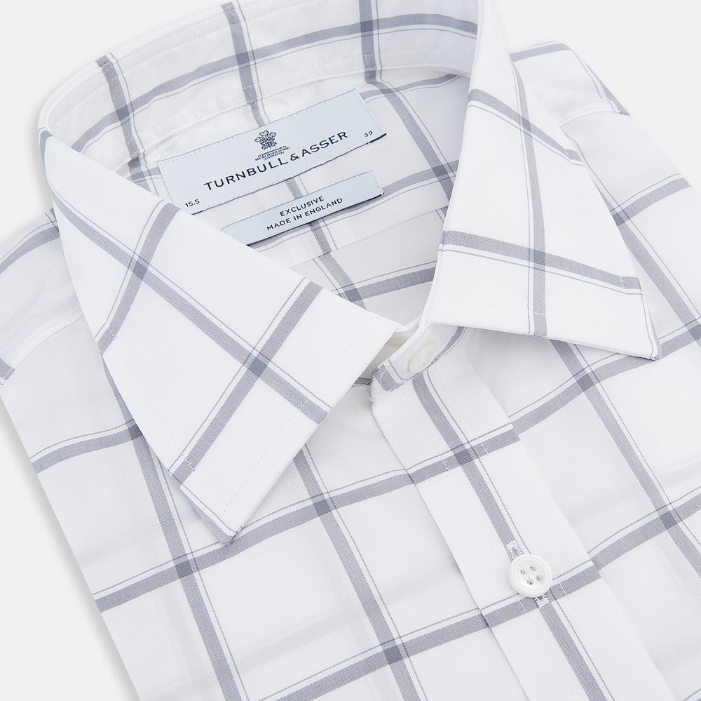 Grey Grid Check Mayfair Shirt