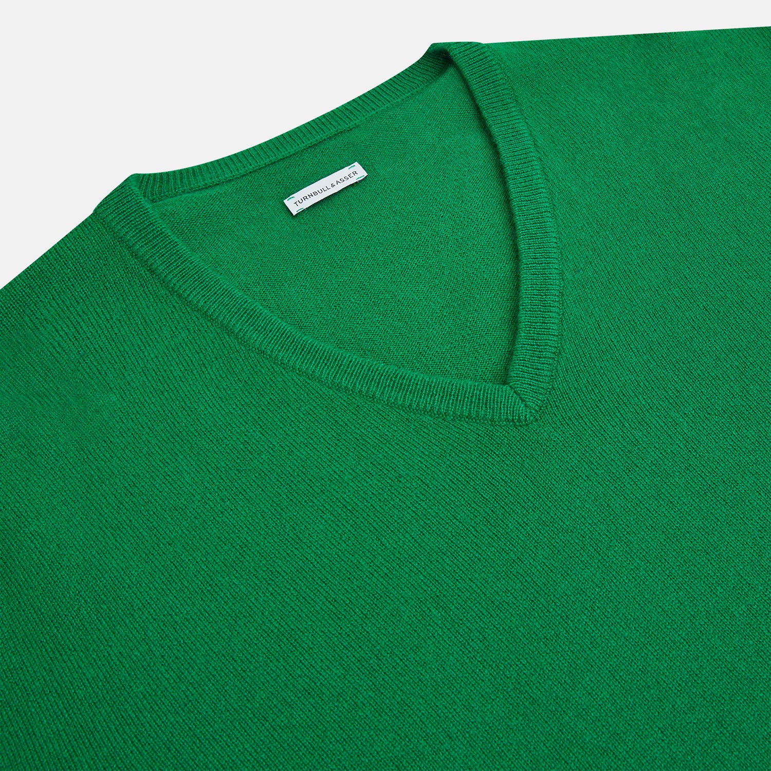 View 2 of product Grass Green Cashmere V-neck Jumper