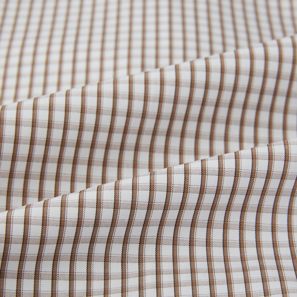 Coffee Micro Shadow Check Mayfair Shirt