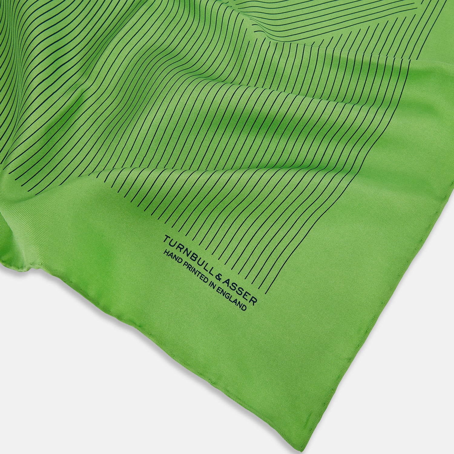 View 2 of product Fern Green Stripe Silk Pocket Square