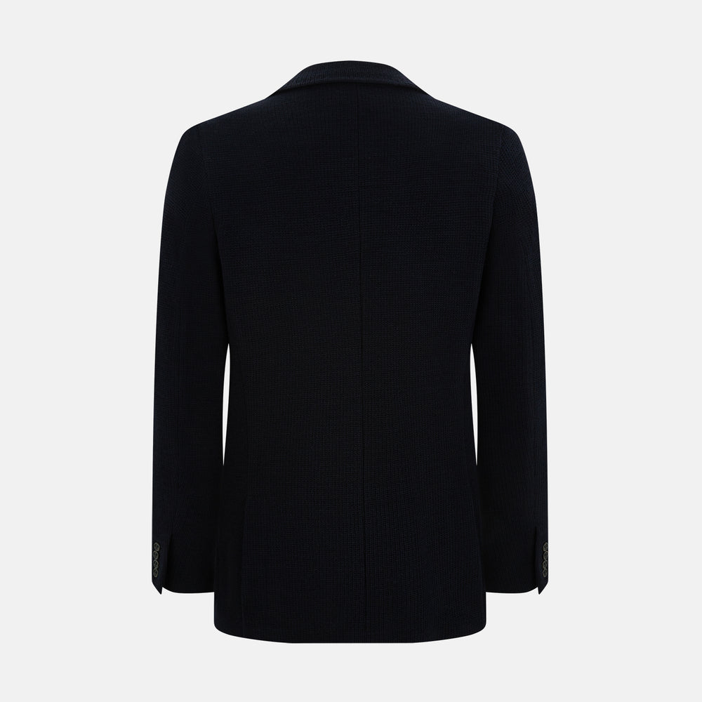 NAVY KNITTED CAMBRIDGE BLAZER