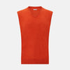 View 1 of product Red Orange Cashmere Sleeveless Vest