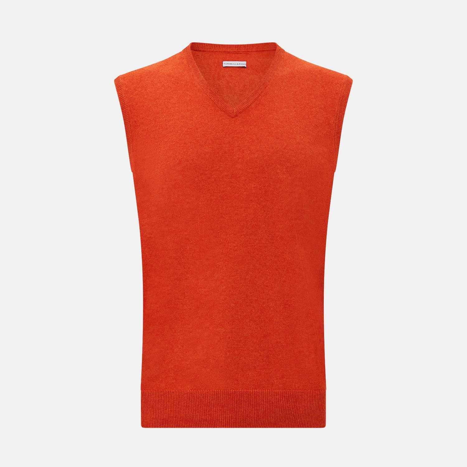 View 1 of product Red Orange Cashmere Sleeveless Vest