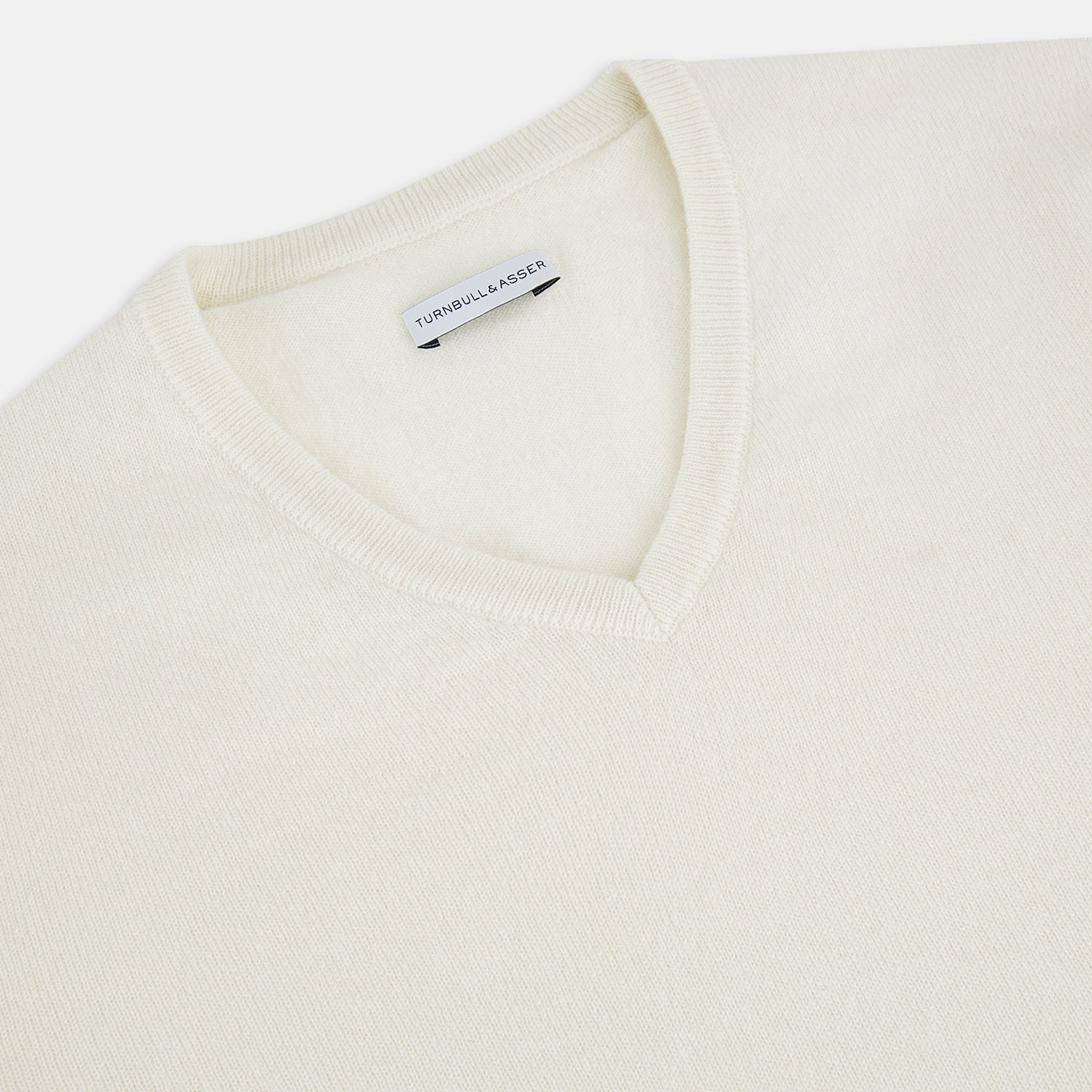 White Cashmere V-Neck Jumper