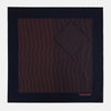 View 3 of product Navy and Orange Stripe Silk Pocket Square