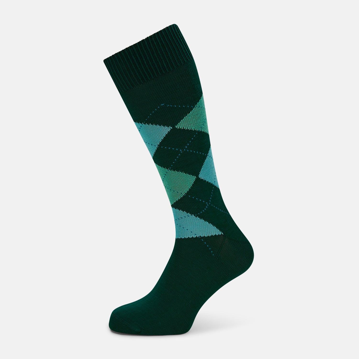 View 1 of product Olive Check Mid-Length Socks