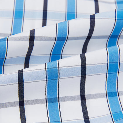 Blue and Navy Combination Check Mayfair Shirt Image 5