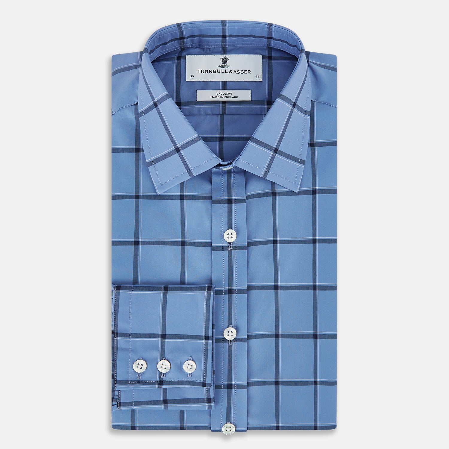View 5 of product Colony Blue Grid Check Mayfair Shirt