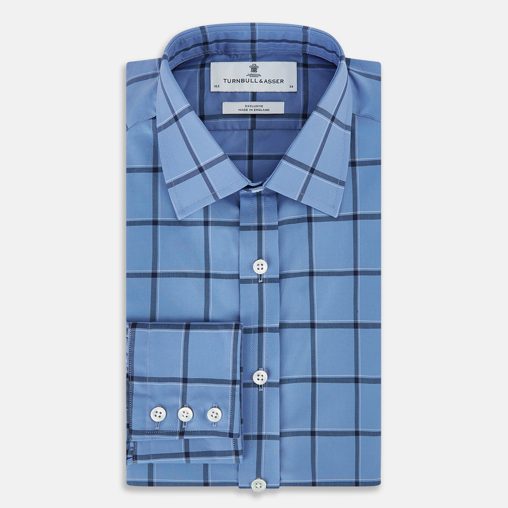 Colony Blue Grid Check Mayfair Shirt