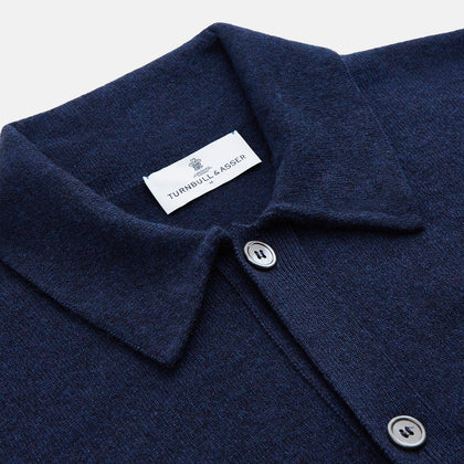 Navy Cashmere Duncan Knitted Shirt Image 2