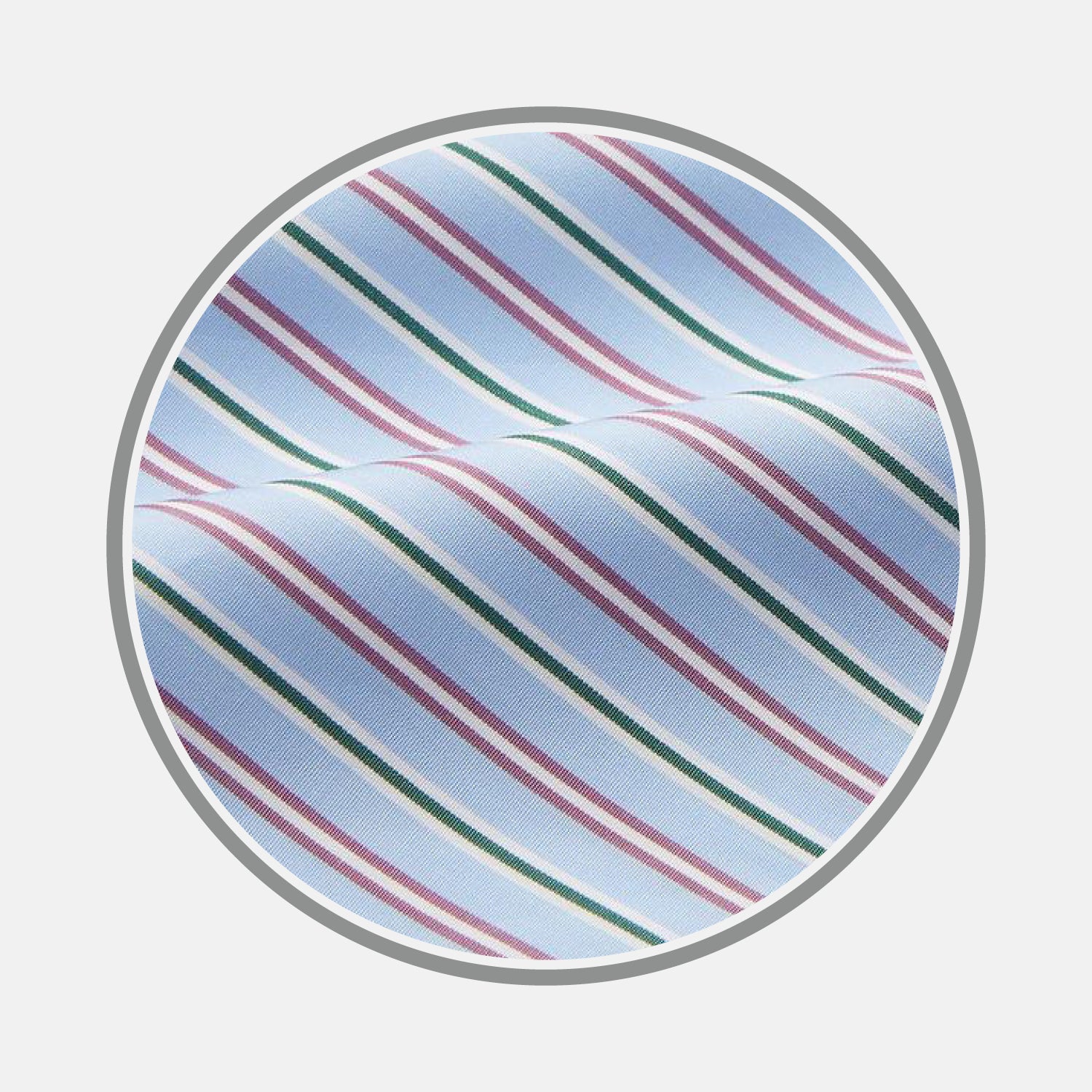 View 1 of product Blue, Purple & Green Stripe Cotton Fabric