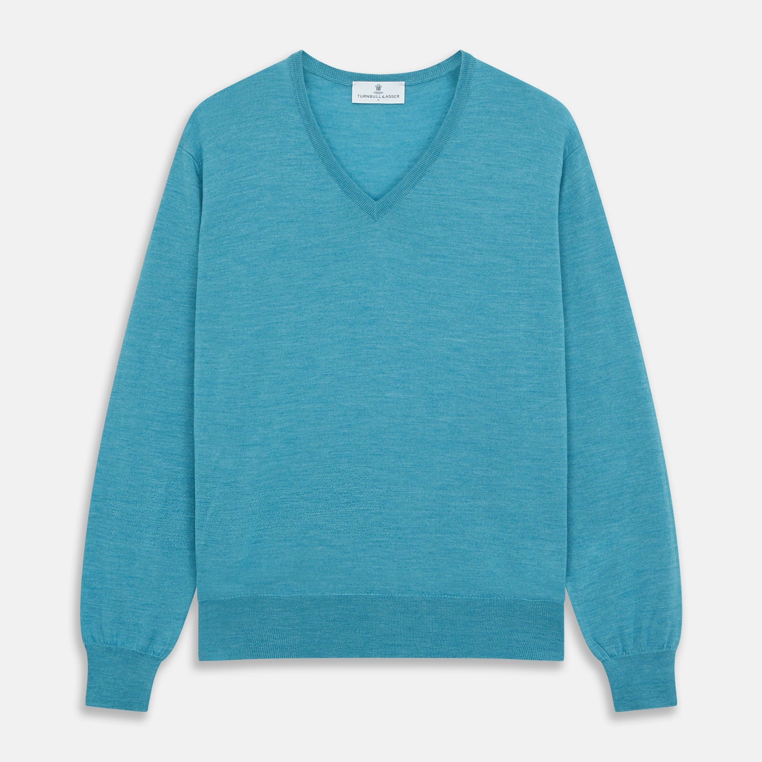 View 1 of product Turquoise Kennedy Merino V-Neck Jumper