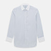 View 1 of product Pale Blue and Navy Grid Check Shirt with Contrast T&A Collar and Cuffs