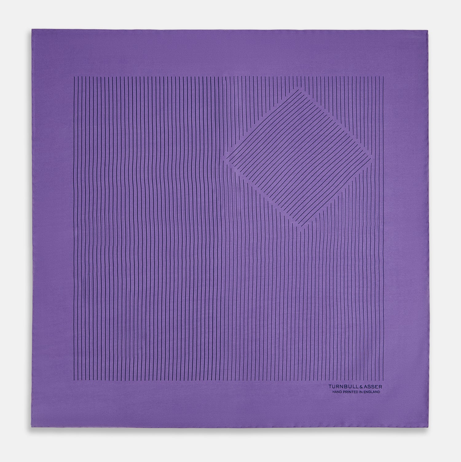 View 3 of product Purple Stripe Silk Pocket Square