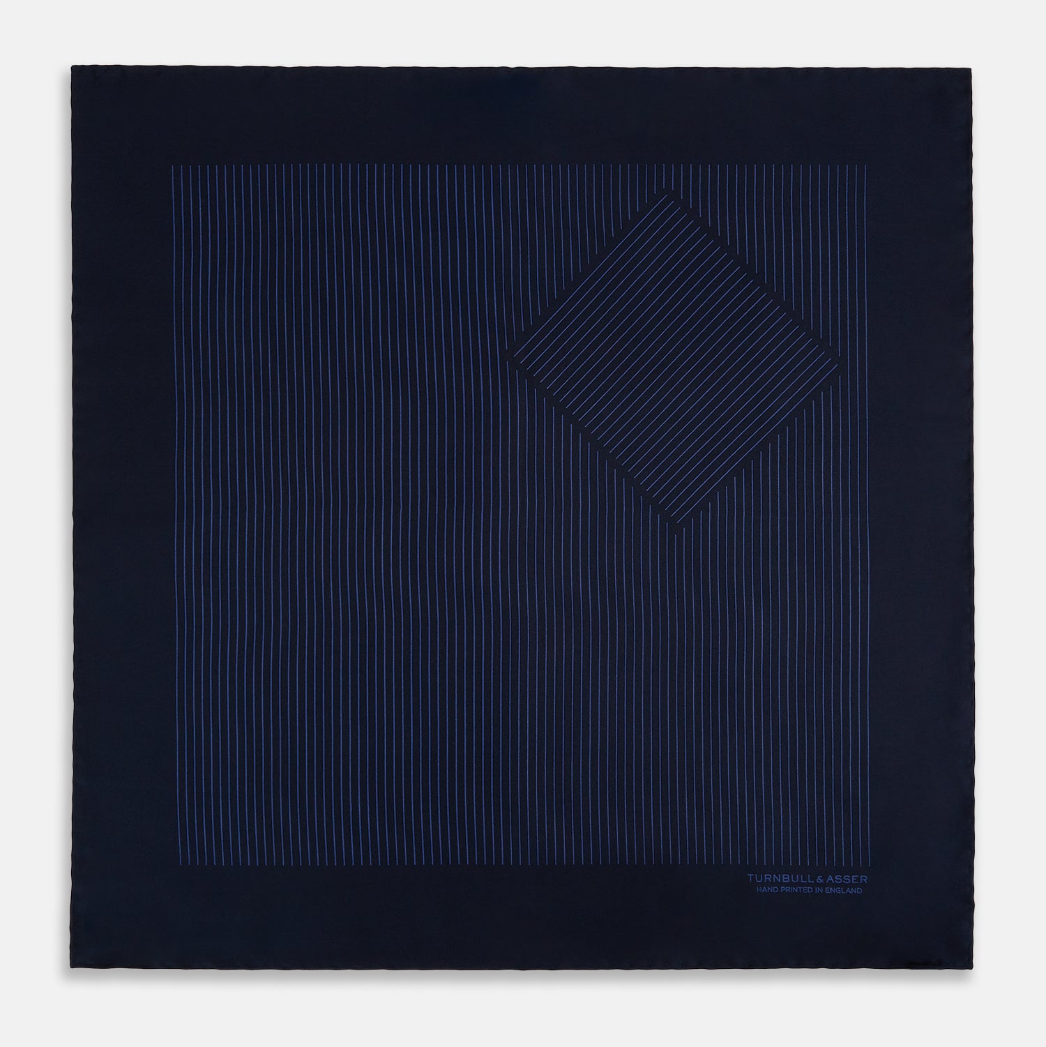View 3 of product Navy Stripe Silk Pocket Square