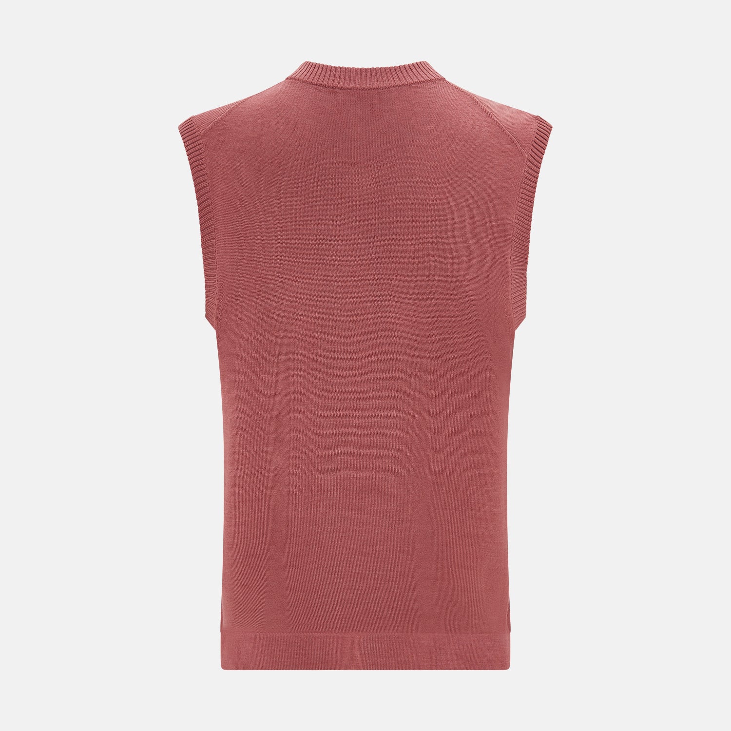 Pink Fine Merino V-Neck Vest