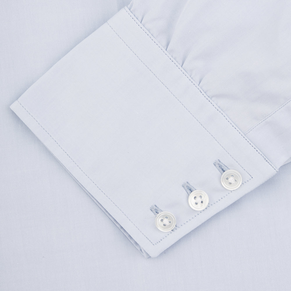 Two-Fold 120 Light Blue Shirt with T&A Collar and 3-Button Cuffs